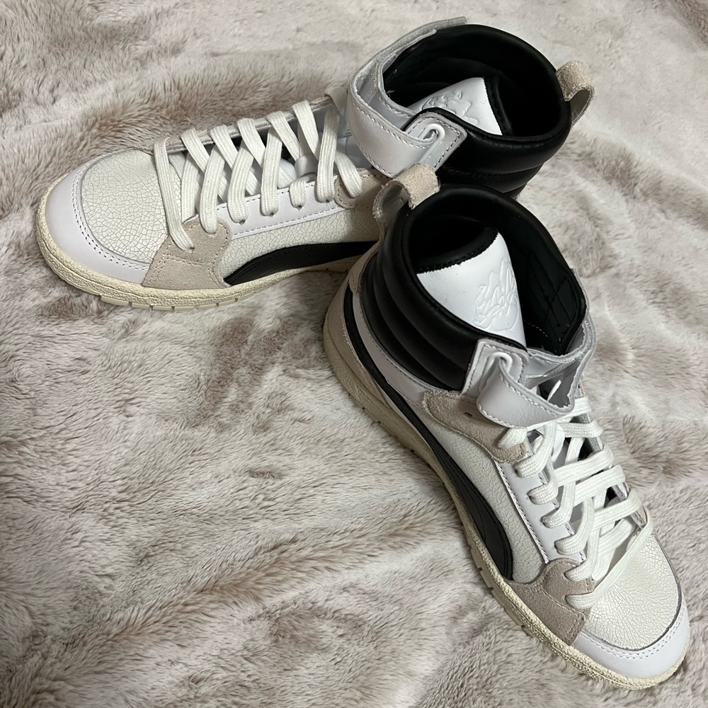 Puma Contact High Top - Black, White & Tan Shoes